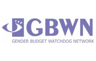 logo istituzionale di Gender Budget Watch Network (GBWN), composto da un pittogramma astratto che rappresenta un occhio con le iniziali GBWN e il nome esteso dell’organizzazione.